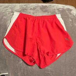 Puma Women's Running Shorts | Color: Pink and White | Size: Medium